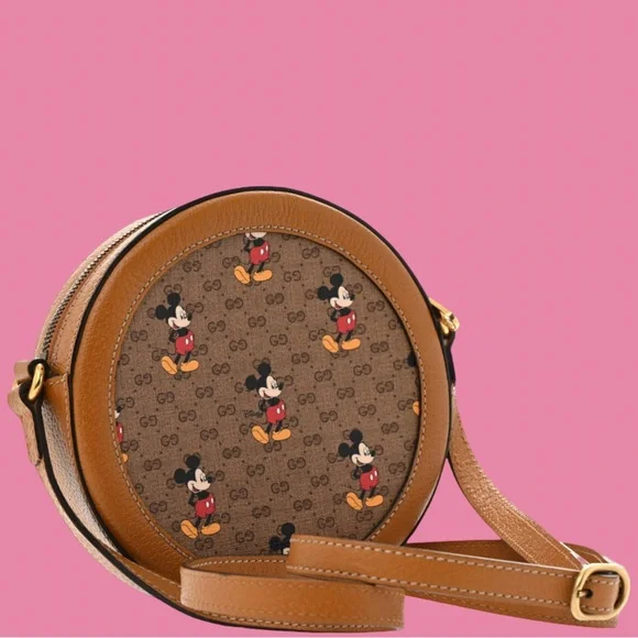 Gucci X DISNEY Mini Vintage GG Supreme Monogram Mickey Mouse Round Shoulder Bag - Picture 2 of 6